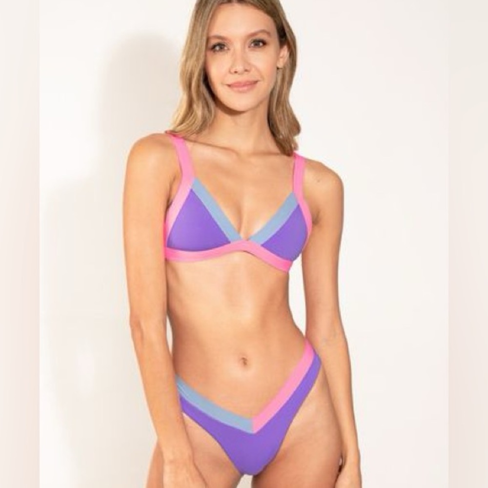 OneOne Purple and Pink Women's Bikini Set Size Small
